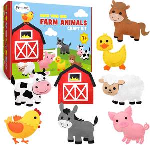 Kit di Cucito Educativo Montessori Tutto-in-Uno per Bambini in Età Prescolare, <span class=keywords><strong>Attività</strong></span> Artigianale con Animali della Fattoria per lo Sviluppo della Motricità Fine - Product Image 1