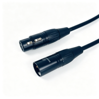 Kabel Patch Audio Anti-Noise 1 Meter, XLR Male Female, Berjaket PVC, Dilindungi Jalinan Kawat, untuk Mikrofon, Amplifier, Sistem Panggung