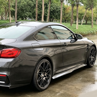 Extensions de jupes latérales en fibre de carbone véritable style PSM pour BMW F82 F83 M4 Série 4 2014-2019, séparateur de pare-chocs latéral, kit carrosserie