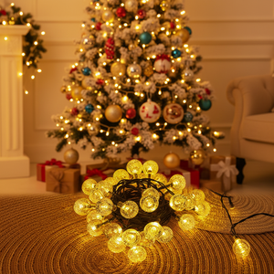 Guirlandes solaires d'extérieur 5m-50m IP65, boules de cristal à bulles, lumières de Noël et de fêtes avec corps en plastique pour jardin, fête, mariage - Product Image 6