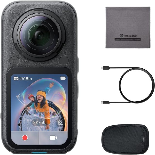 Insta360 X6 8K 360 Action Camera with Dual 3 Sensor Array Triple AI Chip Replaceable Lens Ultra Clear Video 140-Minute Recording