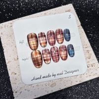 Nouveau produit lancé, étoiles filantes nocturnes, fleurs volantes, yeux de chat perlés, ongles press-on faits à la main