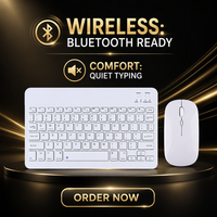 Ensemble clavier et souris sans fil rechargeable, clavier et souris blancs minces pour iOS Pubg
