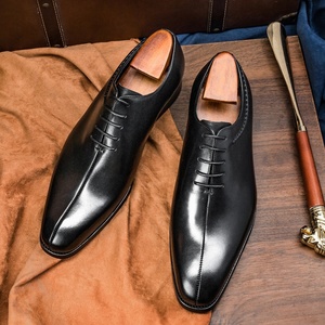 Chaussures habillées pour hommes, style anglais tendance, à bout pointu, en cuir, à lacets, personnalisées, imperméables et respirantes pour l'automne - Product Image 3