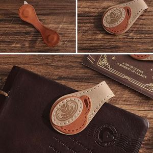 Vintage Leather Magnetic <b>Bookmarks</b> PU Leather <b>Bookmark</b> Clip Book Accessories Coffee Rose <b>Bookmark</b> Book Clip Page Holder - Product Image 3