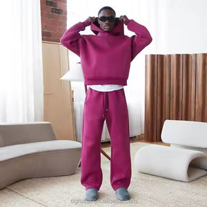 Custom Tracksuit Men Sweatsuit Blank <strong>Cut</strong> <strong>and</strong> <strong>Sew</strong> 100% Cotton Fleece Boxy <strong>Hoodies</strong> <strong>and</strong> Sweatpants Set Jogger Set - Product Image 3