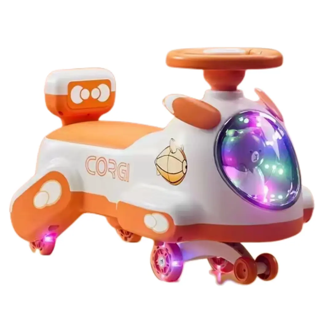 Cool lights kids rocking cart Best price for children's swing car Factory direct sale of children's swing cars
