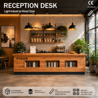 Comptoir de réception minimaliste moderne sur mesure, comptoir commercial pour bar, café, restaurant, salle de sport, école