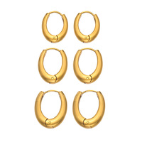Boucles d'oreilles coeur en acier inoxydable 316L plaqué or 18k Boucles d'oreilles mode pour femmes sans ternissement