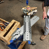 Glissière de tiroir robuste HVPAL de 76 mm de largeur, capacité de 500 lb, avec verrouillage, extension complète, glissière télescopique à roulement à billes pour armoire industrielle