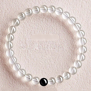 Pulsera de Cuarzo Transparente Natural con Cuentas de Obsidiana Negra, Cristal Curativo, Joyería para Mujer, Regalo - Product Image 5