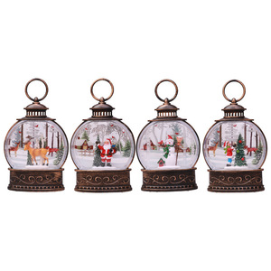 Lanterna dei cristiani del <span class=keywords><strong>globo</strong></span> di nevicata scintillante acqua di natale illuminata a batteria illuminata per l'ornamento degli alberi della decorazione domestica - Product Image 2