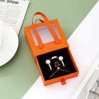 Caja de Regalo de Joyería de Papel Personalizada con Ventana Transparente, Asas de Cinta, Cajón Extraíble e Inserto de Terciopelo para Pendientes y Collares al por Mayor