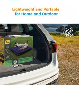 현대식 에어 매트리스 펌프 포함 야외 캠핑용 두꺼운 플로킹 디자인 1-2인용 가정용 에어 매트리스 - Product Image 4