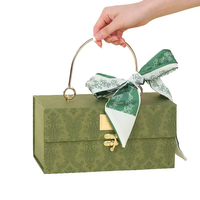 Cajas de Papel de Materiales Reciclados, Caja Rígida para Regalos, Caja Rígida para Joyería con Asa y Lazos Delicados