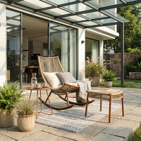 Fauteuil à bascule de loisirs Meiqi, utilisation en extérieur portable, cadre en acier au carbone enduit résistant aux intempéries, design moderne durable