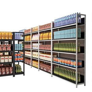 Oferta Especial: Estantería de Exhibición de Acero y Madera de Doble Cara y Multicapa BOXUE BX-170 para Supermercados y Tiendas de Conveniencia, Personalizable - Product Image 1