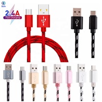 Uslion — câble Micro USB/type-c pour recharge rapide et données (1M/2M/3M), cordon de chargeur en Nylon tressé et métal pour iPhone, 10 pieds, vente en gros