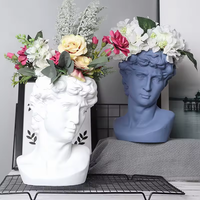 Portrait créatif pas cher Art européen rétro Statue de David Tête de vase en céramique Tête de pot de fleur