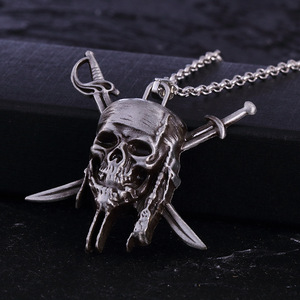 สร้อยคอจี้กระโหลกกระจอก SKL05โจรสลัดคาริบเบียนของขวัญเครื่องประดับ - Product Image 4