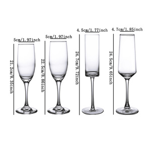Оптовая Продажа с фабрики, современные роскошные прозрачные бокалы ручной работы для свадебного винного загородного бара - Product Image 2
