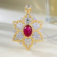 Nouveau style palais artisanal italien 7*9mm Pigeon rouge collier pendentif femme Offre Spéciale