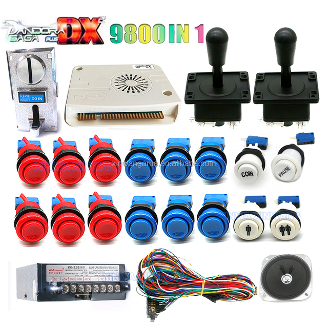 Pandara Saga DX 9800 1-in-1 Game DIY Kit American Stick Buttons Arcade Game Box Coin Pusher Machine Parts Coin Operated Games