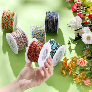 Cuerda trenzada tejida a mano de 2 mm, redonda, de 16 hebras, de alta tenacidad, para hacer pulseras, borlas, estilo bohemio, suministros para manualidades. - Product Image 2