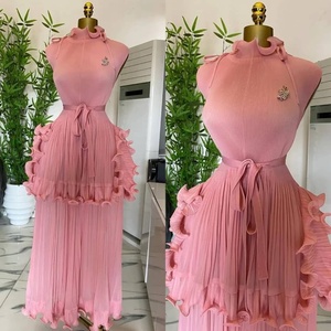 <span class=keywords><strong>Abito</strong></span> da Donna Molto Richiesto, Elegante Tinta Unita con Pieghe, Stile Indiano, Casual, Taglie Forti, Senza Maniche, Modello Miyaki <span class=keywords><strong>Midi</strong></span> - Product Image 4