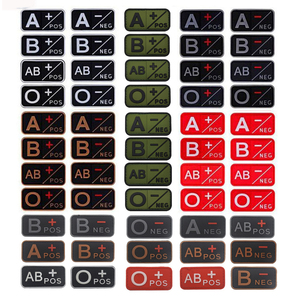 Parche Táctico de Camuflaje para Brazalete, Tipo 0 Positivo, Grupo Sanguíneo B O <span class=keywords><strong>AB</strong></span> -IR, Reflejo en la Oscuridad, Color Negro, Accesorios para Mochila - Product Image 1
