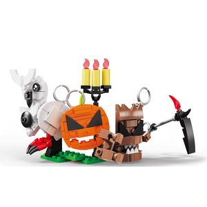 10 in 1 Halloween Building Block Blind <b>Box</b> Set 2 in 1 Convertible Ring and Keychain Pendant DIY Assembly Brick <b>Toy</b> for Kids Gift - Product Image 1