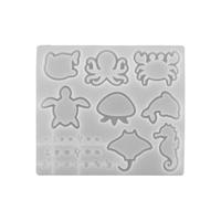 B63922 Moule en silicone animaux marins pour résine époxy, tortue, pieuvre, crabe, méduse, shaker à sable mouvant, outil de bricolage