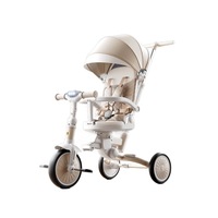 Tricycle pliable multifonctionnel en métal pour enfants de 1 à 6 ans ; poussette pour tout-petits à pousser et à conduire ; vélo à pédales pour bébé