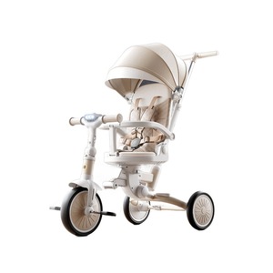 Tricycle pliable multifonctionnel en métal pour enfants de 1 à 6 ans ; poussette pour tout-petits à pousser et à conduire ; vélo à pédales pour bébé - Product Image 5
