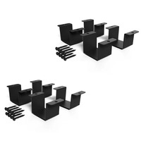 Fabrication de tôle sur mesure Capuchon en aluminium sable noir Clip pour rail Collier de serrage pour tuyau carré Support de connecteur en forme de U