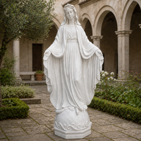 Statue de la Vierge Marie en marbre blanc naturel sculptée à la main BLVE, sculpture de Notre-Dame pour la décoration d'église