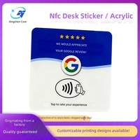 En gros : Autocollants de table en acrylique NFC, Cartes de commentaires Google, Présentoirs de codes QR pour la restauration (Tap-to-Scan), Cartes RFID haute fréquence