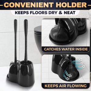 AMZN Meilleure Vente 2-en-1 : Support de brosse WC robuste en silicone TPR et ensemble déboucheur et brosse WC dissimulés pour un nettoyage en profondeur - Product Image 5