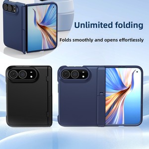 Huanmin Foldable Phone Cases with Central Axis Protection Design Louvered <b>Stand</b> <b>PC</b> Material Card Holder - Product Image 2