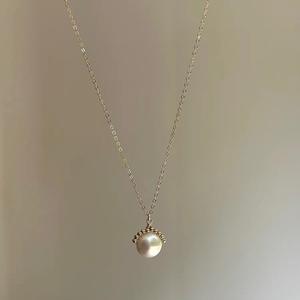 Natural Flat Button Baroque Bead Necklace for Women <b>Simple</b> Temperament Collarbone Chain with Freshwater Pearls - Product Image 4