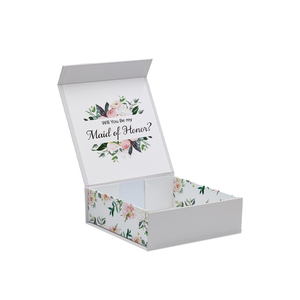 Boîte cadeau magnétique de luxe personnalisée de 2mm d'épaisseur vide demoiselle d'honneur proposition fleur fille demoiselle d'honneur boîte avec gaufrage pour crème pour le visage - Product Image 3