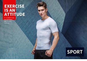 100% <b>Polyester</b> <b>T</b> <b>Shirt</b> Men Gym Short Sleeve Blank Compression <b>Shirts</b> Men Quick Dry Mesh Sport <b>Shirt</b> - Product Image 6