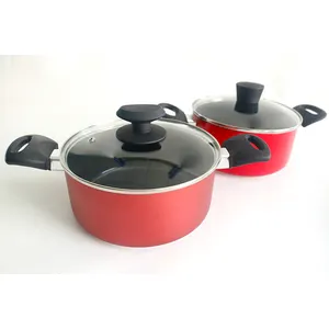 Casserole antiadhésive en aluminium de haute qualité avec fond à induction ou fond en spirale Batterie de cuisine