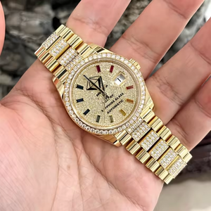 Top qualité marque montres mécaniques de luxe Moissanite hommes montre ronde en acier inoxydable saphir montre de luxe affaires montre-bracelet - Product Image 3