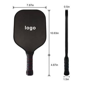 Paletas de Pickleball de madera contrachapada de carbono con agarre de fibra de carbono texturizado negro de 16mm de espesor personalizado para jugadores de fondo de tenis - Product Image 3