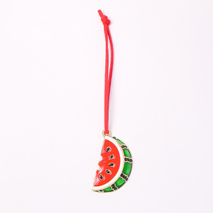 <span class=keywords><strong>D</strong></span>écorations de Noël créatives en alliage de zinc en forme de petites tranches de pastèque, pendentifs, <span class=keywords><strong>d</strong></span>écorations de vitrine, cadeau - Product Image 5