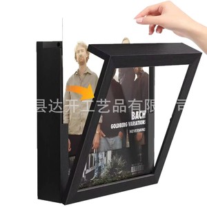 Wooden Vinyl Record Storage <b>Box</b> Wall Mounted Acrylic CD Display Rack <b>Music</b> Album Magazine Organizer 1 Layer - Product Image 2