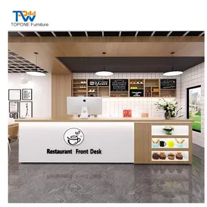 Customized Marble Top Salad Bar Restaurant Fast Food Service Counter for Sale