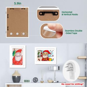 กรอบรูปไม้กันน้ำสำหรับงานศิลปะเด็ก ขนาด 8.5x11 นิ้ว เปิดด้านหน้า สีขาว แบบ Shadow Box สามารถเปลี่ยนภาพได้ - Product Image 4