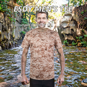 Esdy เสื้อยืดผู้ชายสำหรับกิจกรรมกลางแจ้ง, เสื้อกีฬาแขนสั้นลายพรางทำจากโพลีเอสเตอร์/ ผ้าฝ้าย - Product Image 2